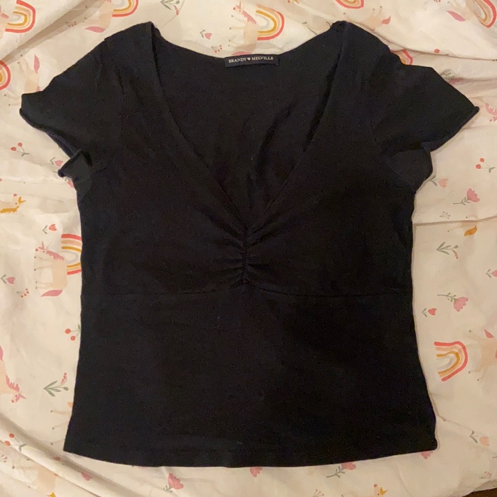 Women’s Brandy Melville black cinched comfy top, size xs/s